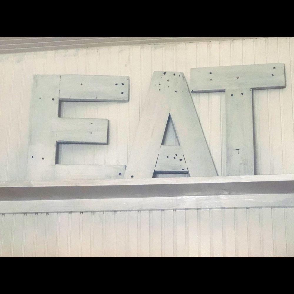 Wooden EAT letters